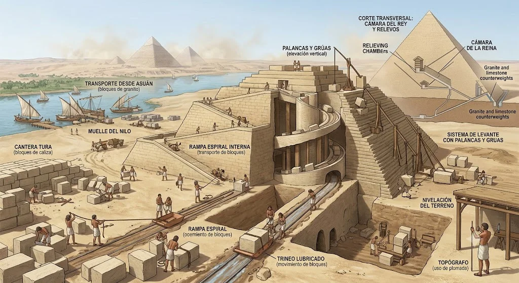 como se construyeron las pirámides de egipto