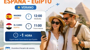 Diferencia horaria España Egipto verano
