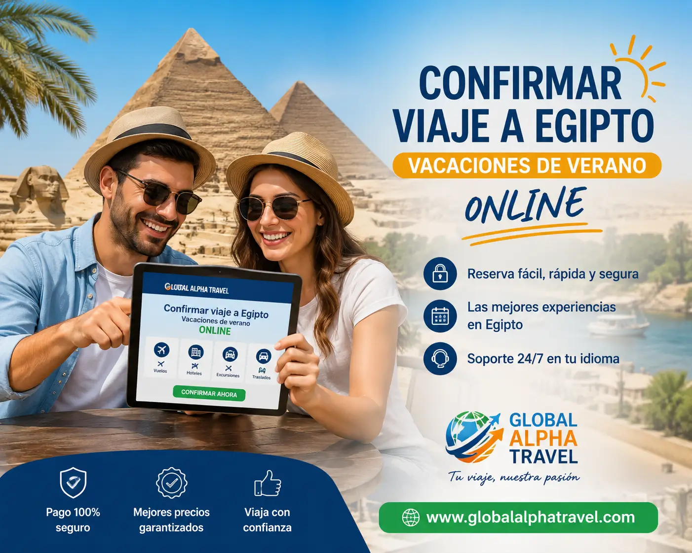 Confirmar viaje a Egipto vacaciones de verano online